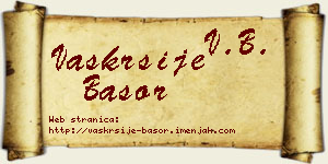 Vaskrsije Basor vizit kartica